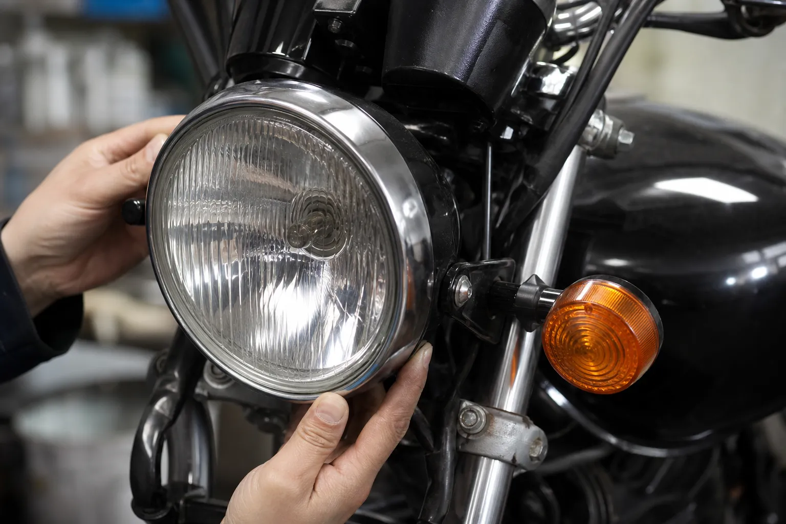 motorcycle headlight inspection