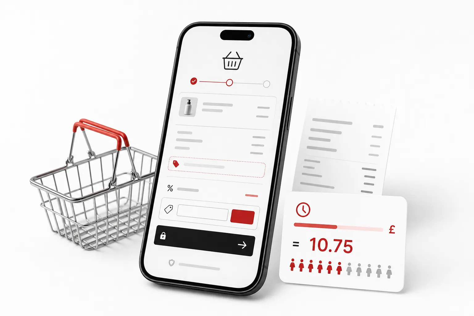 smartphone checkout with discount code field and savings calculator